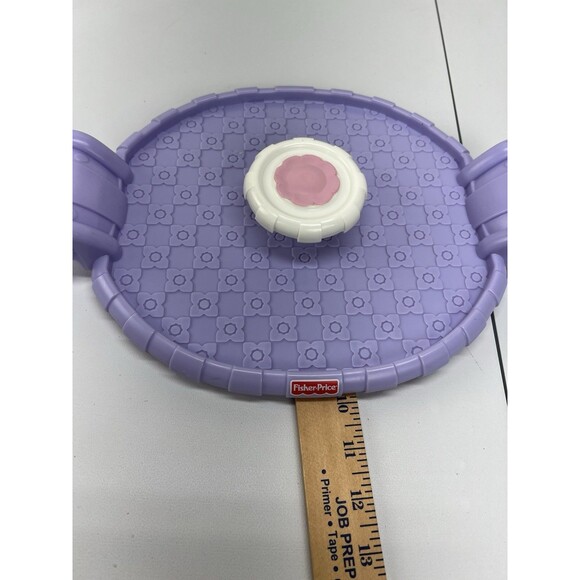 Vintage 2000 Fisher Price Musical Tea Set Dishes Cups Plates Spoons Platter - Picture 6 of 9